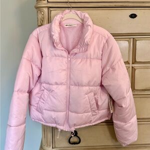 💕 Adorable Light Pink Puffer Jacket